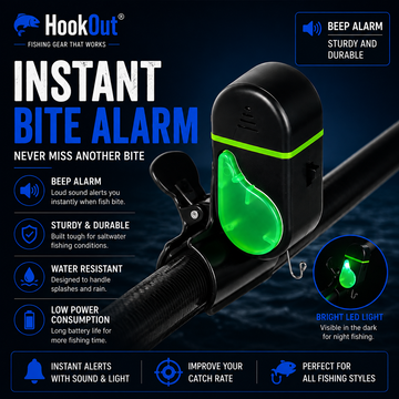 HookBite™ Automatic Hook Setter | Hands-Free Fish Strike Detection for Any Rod