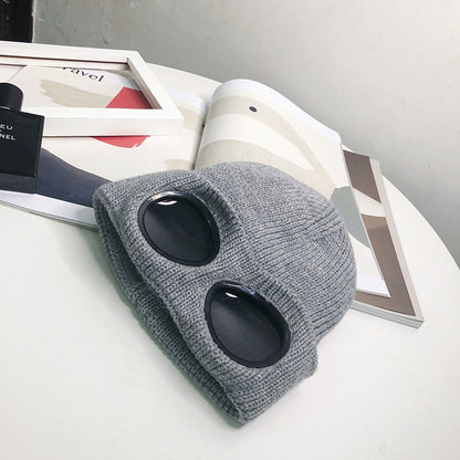 Knitted Hat with Goggles