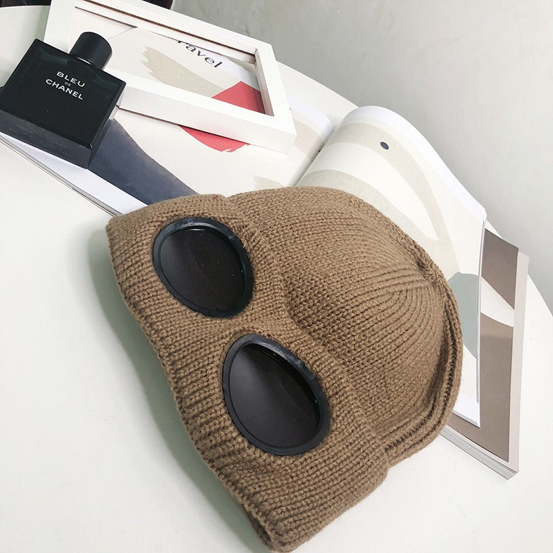 Knitted Hat with Goggles