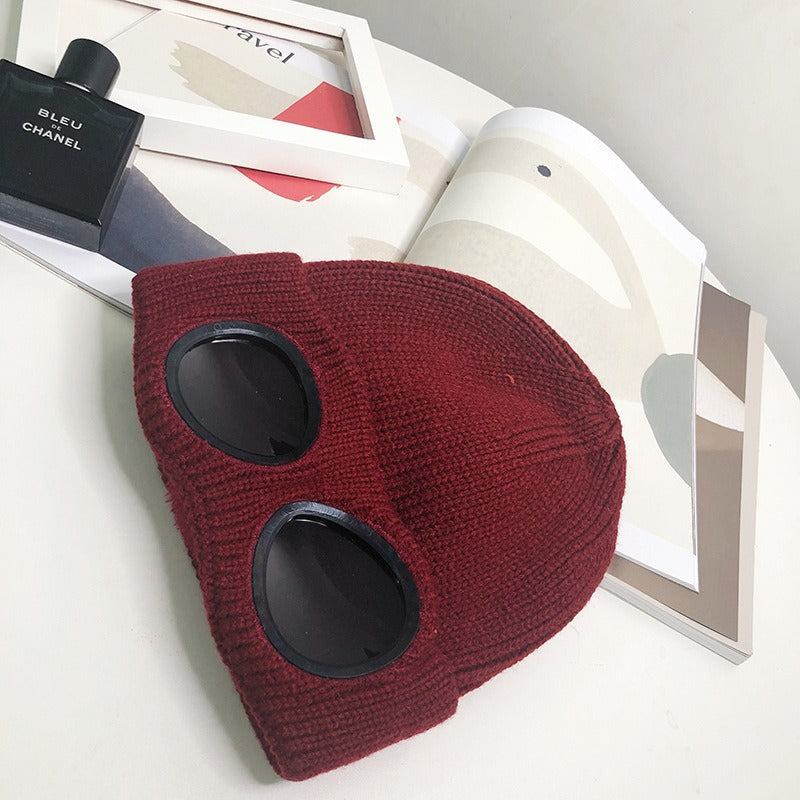 Knitted Hat with Goggles