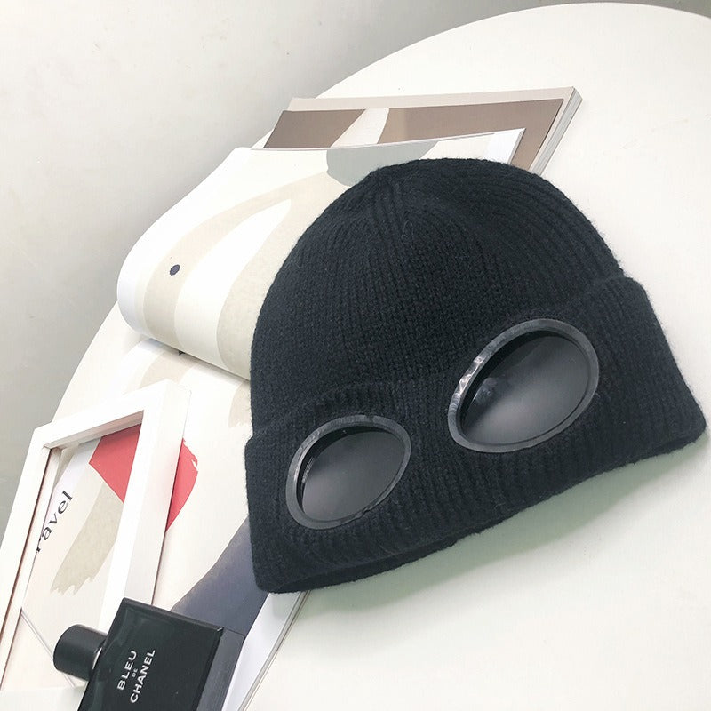 Knitted Hat with Goggles
