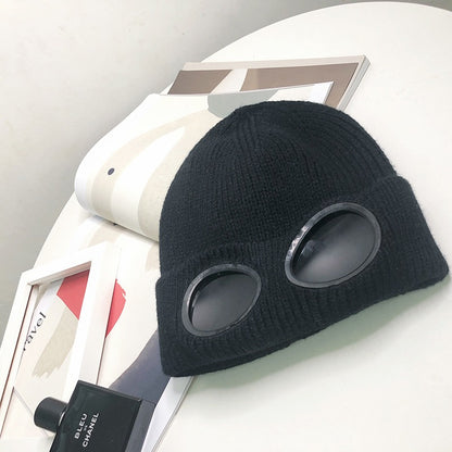 Knitted Hat with Goggles