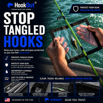 HookOut™ Hook Cover | Fishing Hook Protector — Keep Hooks Sharp & Tangle-Free