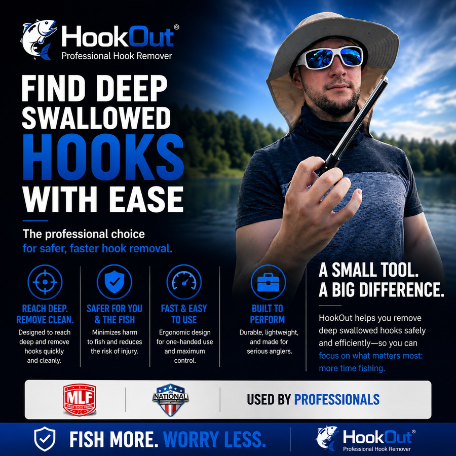 HookOut™ Hook Remover — One Squeeze. Hook Out. Fish Released.