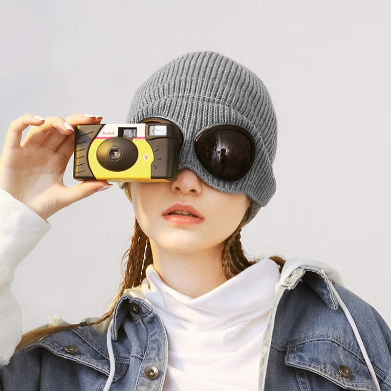 Knitted Hat with Goggles