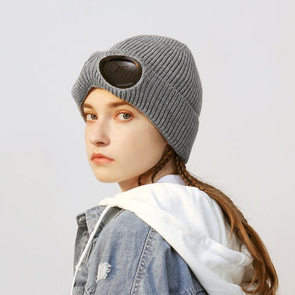 Knitted Hat with Goggles